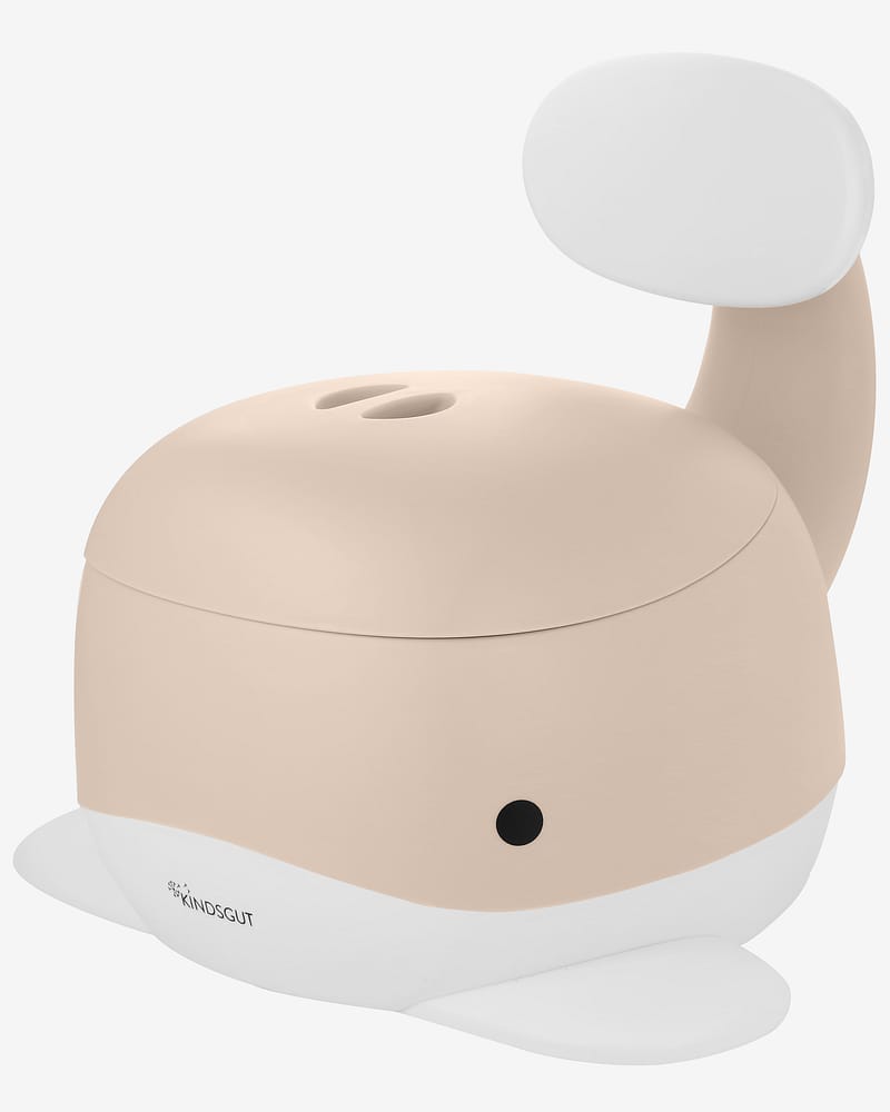 Pottestol Hval m/ Høy Ryggstøtte - Sklisikker og Enkel å Rengjøre