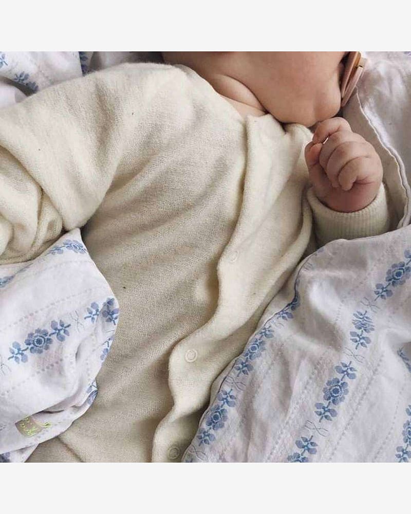 Pysjamas med Føtter i ullfrotte - 100% ubehandlet ull