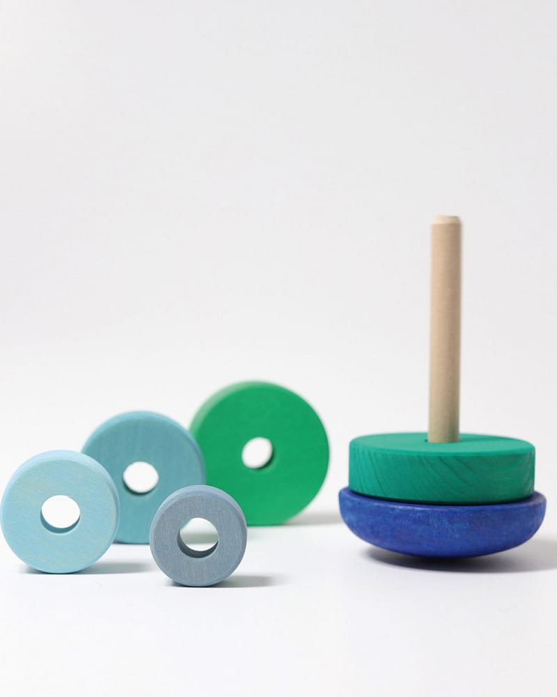 Stabletårn i Tre M/ Balansebrett - 13 cm | Wobbly Stacking Tower