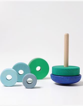 Stabletårn i Tre M/ Balansebrett - 13 cm | Wobbly Stacking Tower