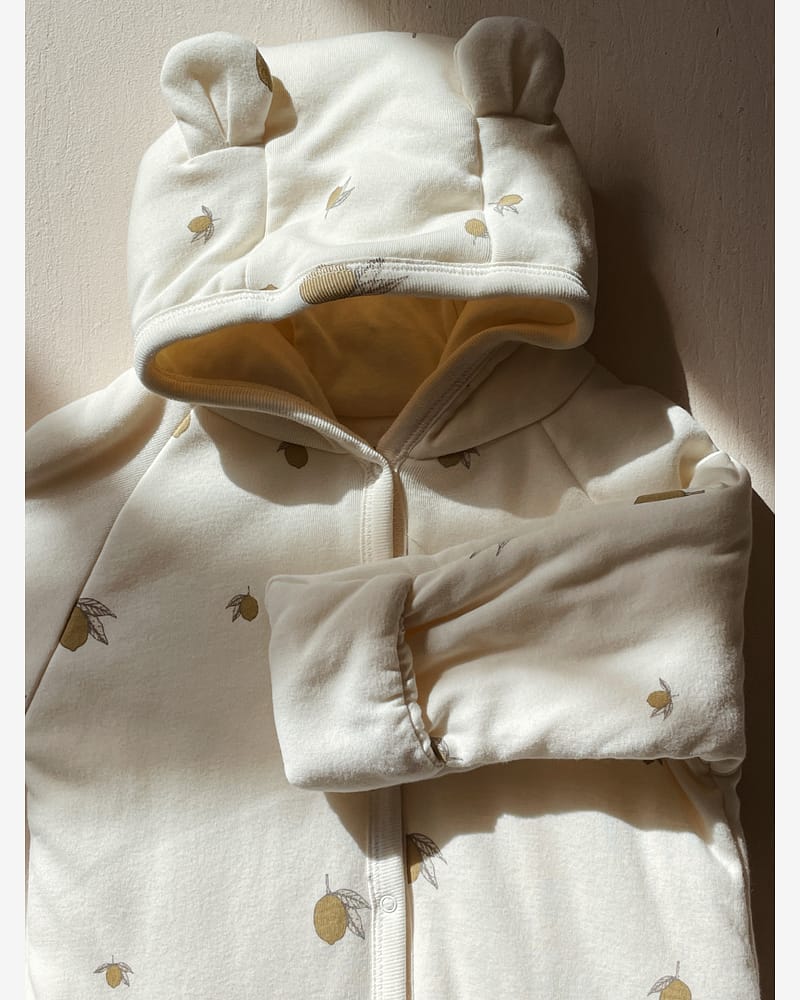 Heldress Baby - 100% Øko Bomull i tykk kvalitet | Newborn Onesie with Hood