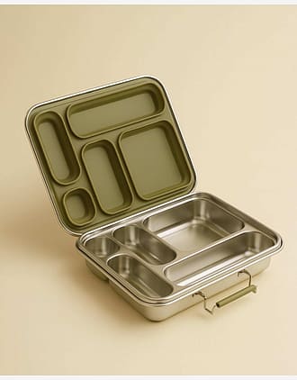 Tett Matboks med fem rom - Rustfritt Stål | 2000ml
