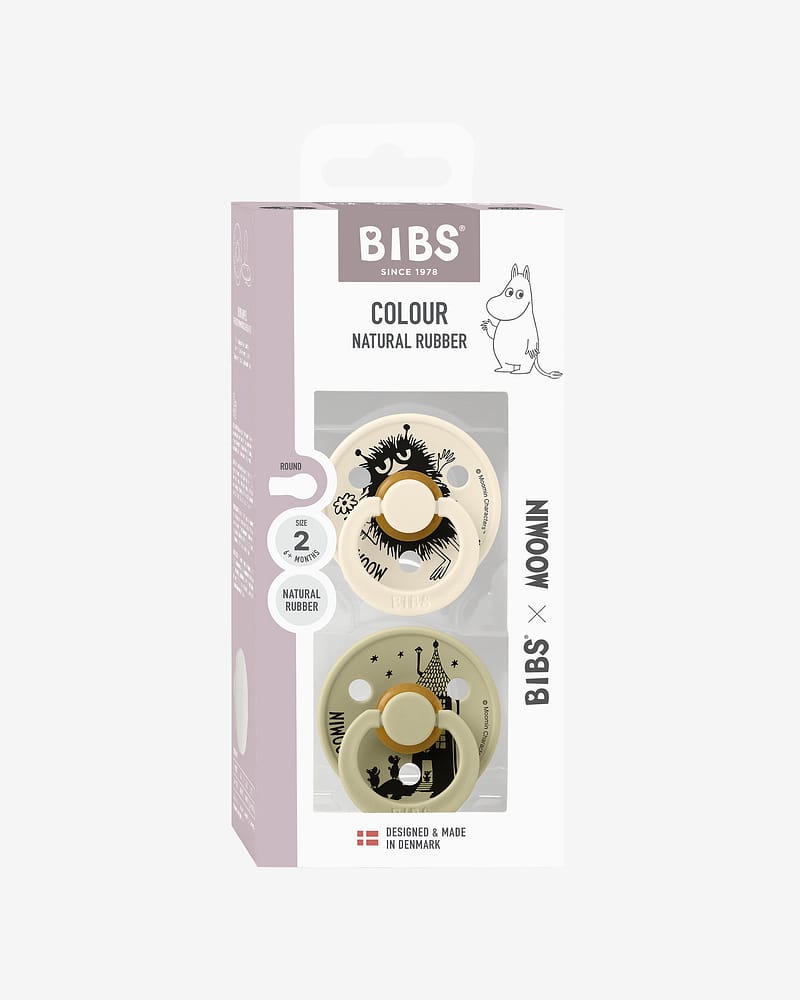 BIBS x Moomin Smokk 2pk – Rund, Naturgummi | Stinky