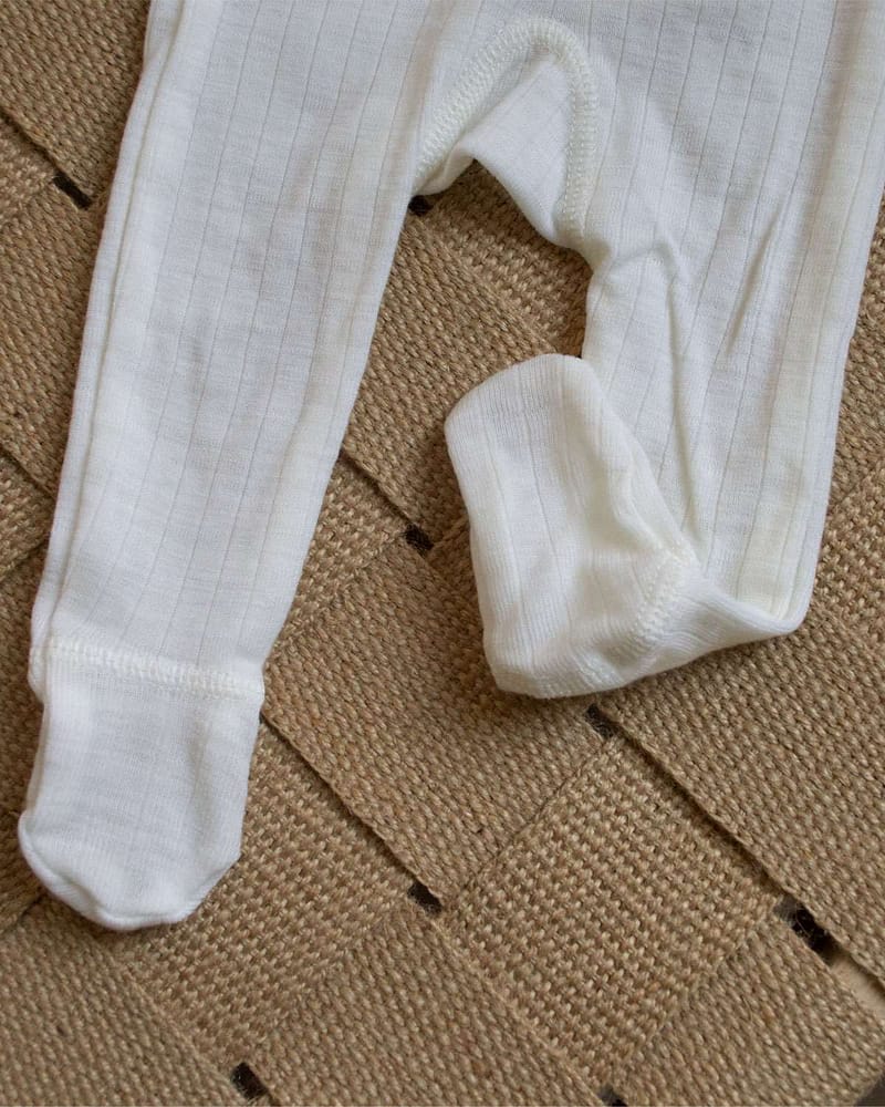 Leggings med fot - 100% Merino - Rib - Basic