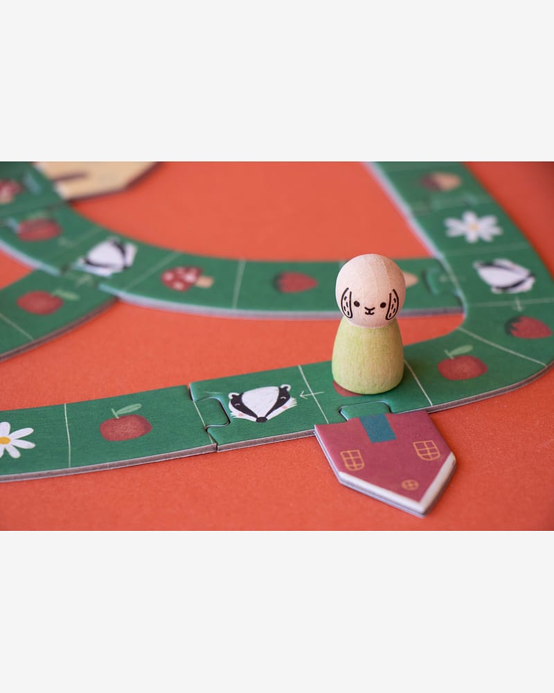 Brettspill Barn 4år+, Pocket size - Familiespill "Samle Jordbær før Grevlingen Kommer" | Tiny Game Strawberries