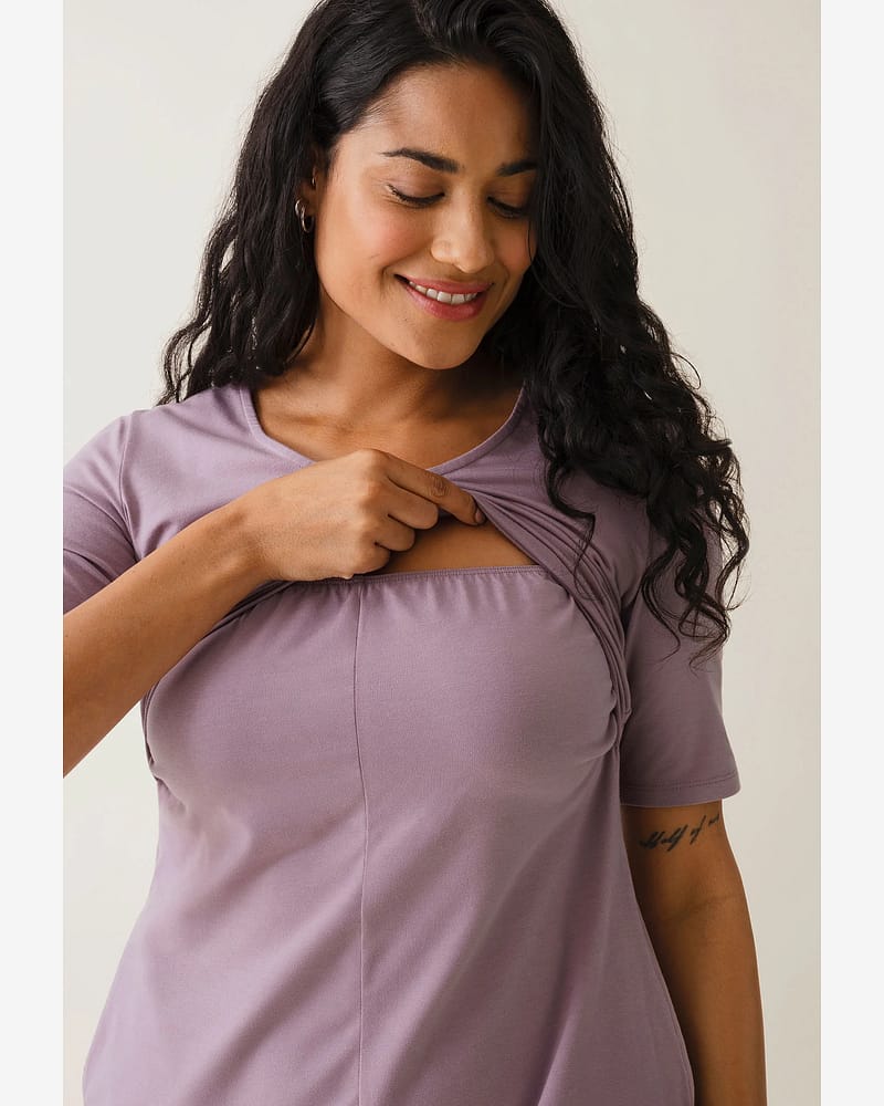 Ammekjole - Øko Bomull - A-fasong | Nursing Dress Short Sleeve