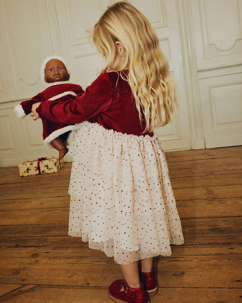 Dukkeklær Julekjole M/ Nisselue | Doll Christmas Dress