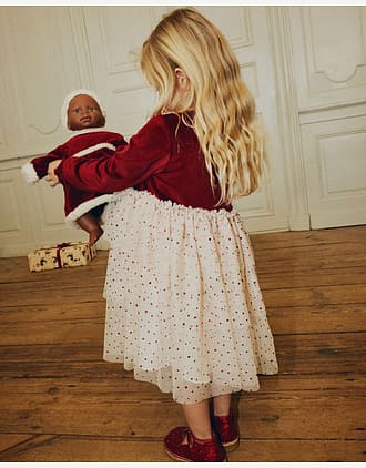 Dukkeklær Julekjole M/ Nisselue | Doll Christmas Dress