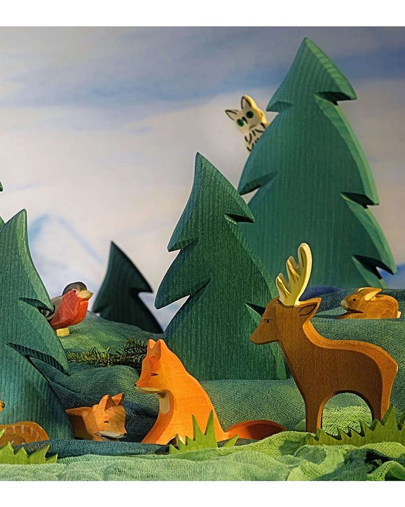 Rådyr Lekedyr - Håndlaget Trefigur | Dyrefigur Skog