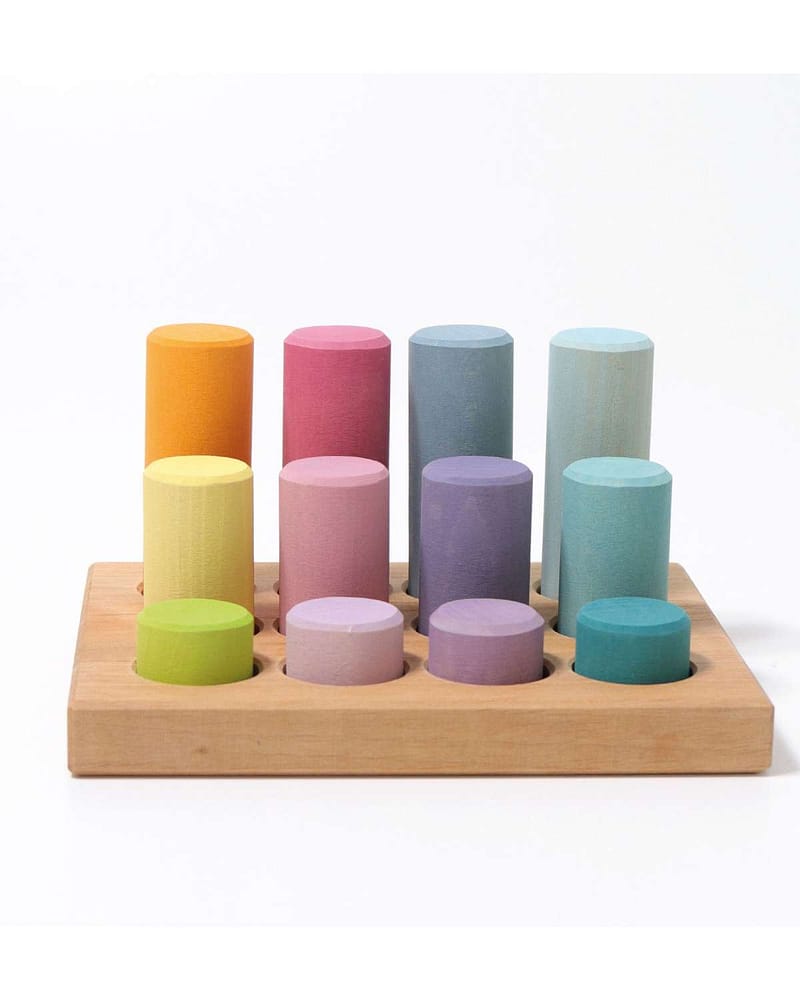 Putte- og Stableleke - Pastel, 12 deler | Stacking Game Rollers
