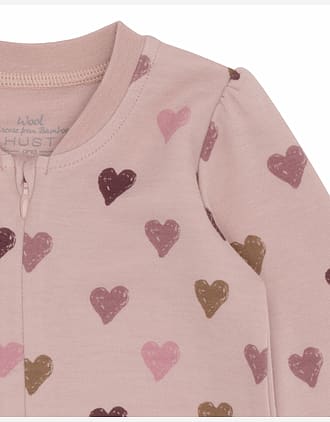 Ullpysj Baby - Heldrakt to-veis glidelås og trylleføtter - Ull/Bambusviskose | Manu Hearts Puff