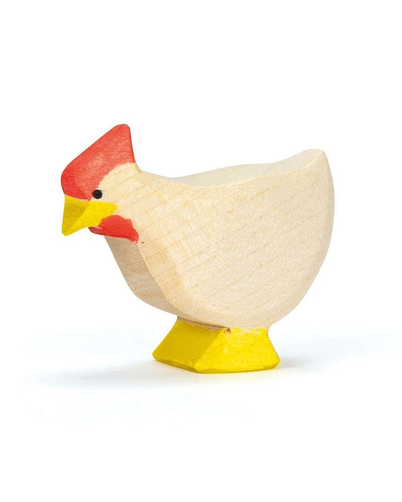 Høne - Håndlaget Trefigur | Bondegård Leke