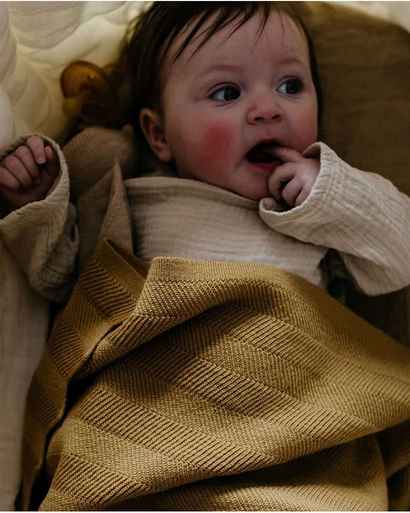 Babyteppe Ull, Tykt - 100% Merino, Ubehandlet | Freddie, Ochre