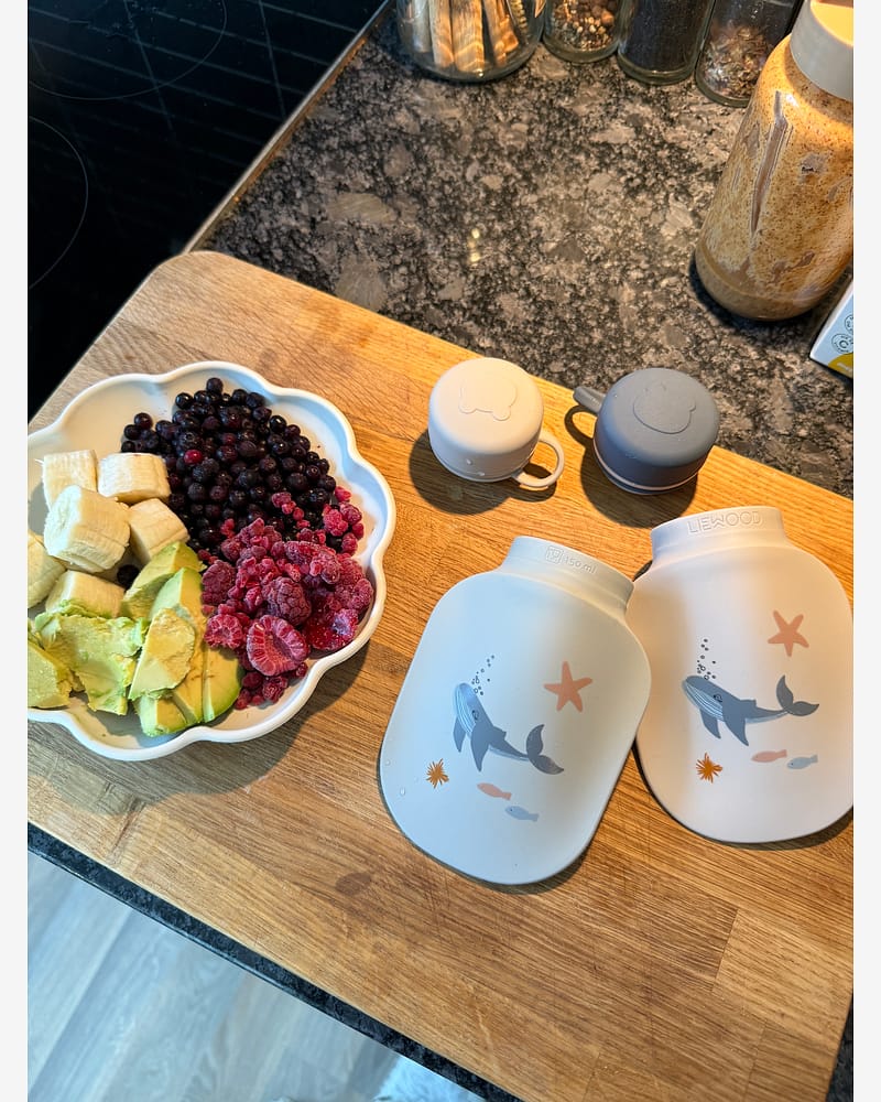 Smoothie Poser 2pk M/ Skje - Silikon