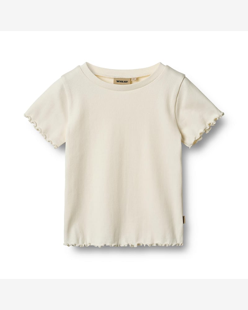 T Skjorte m/Volanger- Øk. Bomull | Rib T-shirt S/S Alicia