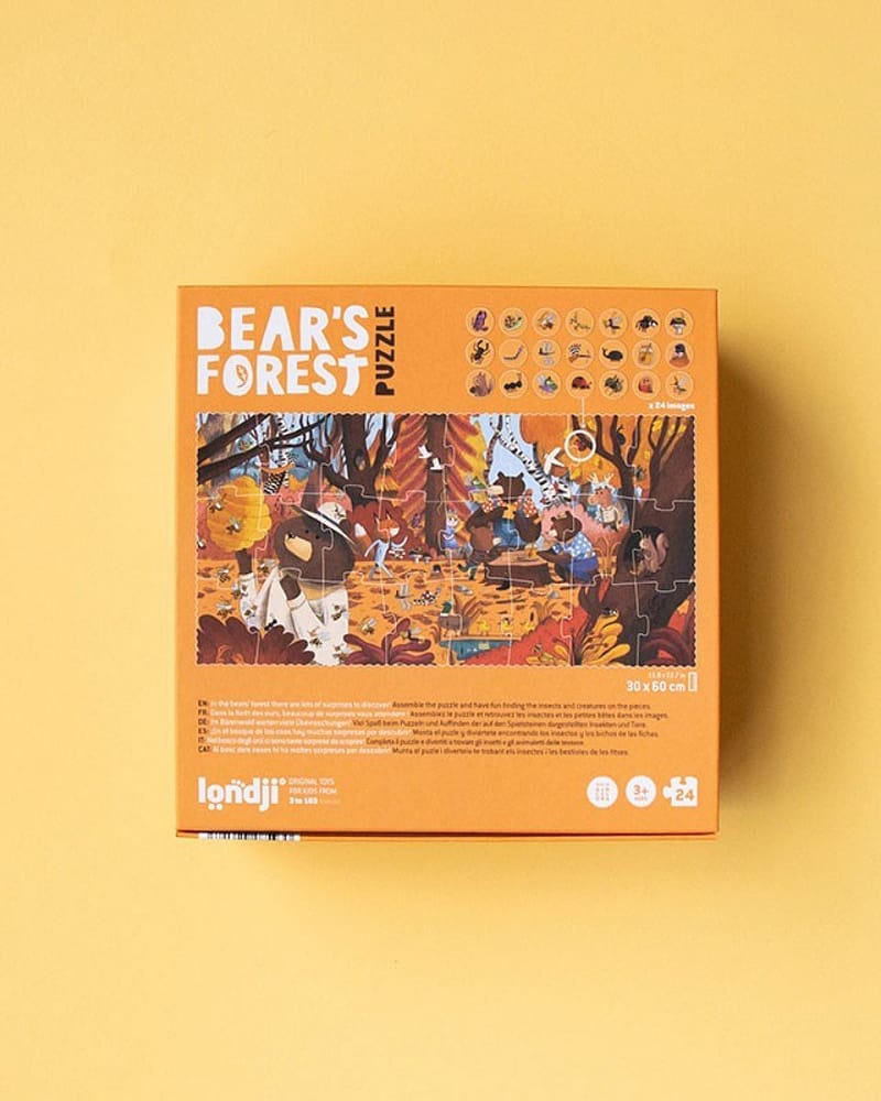 Puslespill og "Hvor er..."-spill - 2i1 Puslespill Barn 3år+ | Bear’s Forest