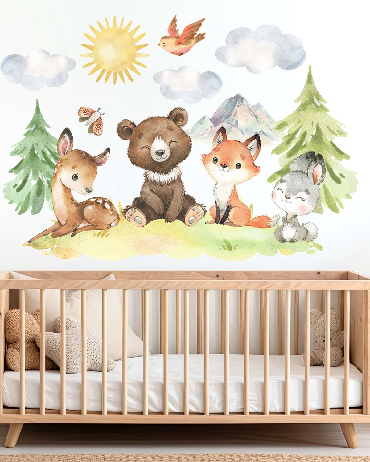 Wallstickers Dyr – Sett 14stk | ØKO Veggklistremerker Barnerom