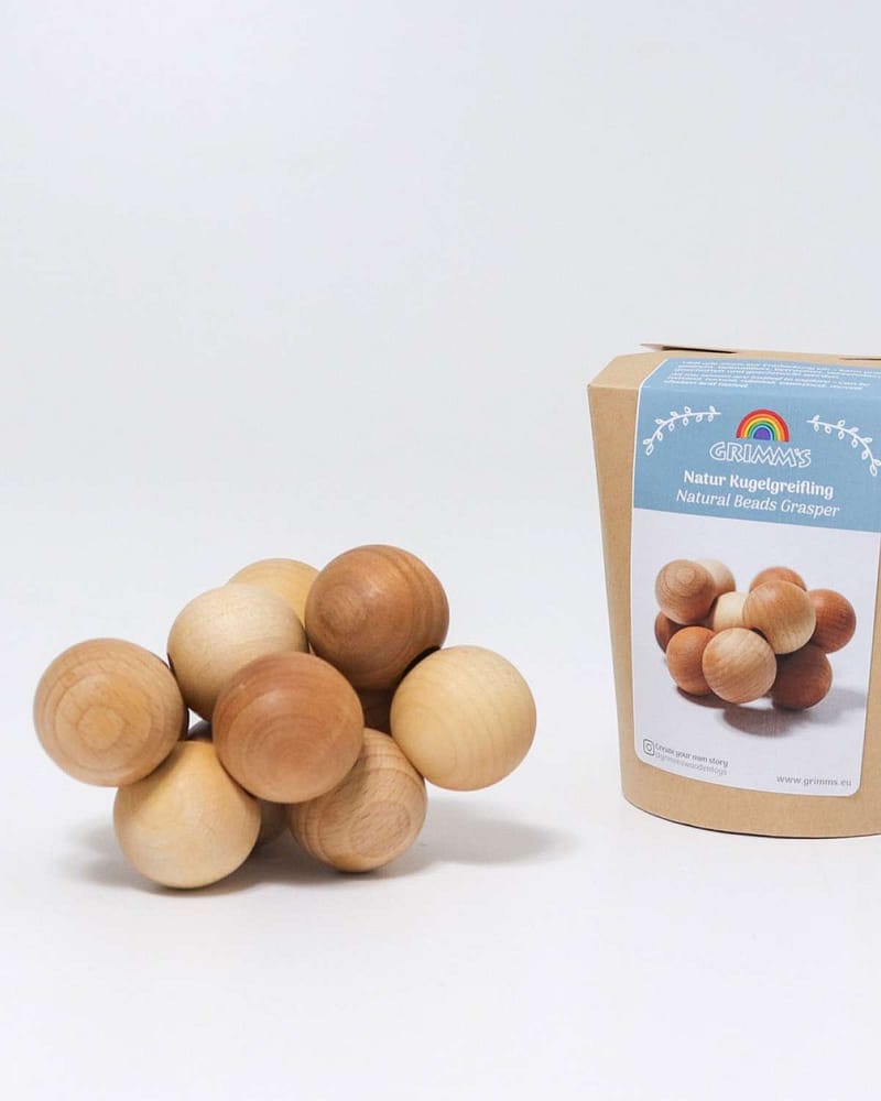 Babyleke Gripekuler - Fidget leke baby 0+| Natural Beads Grasper