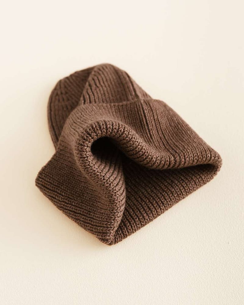 Ull Beanie barn - 100% Merino, Ubehandlet - Rib Lue Fonzie