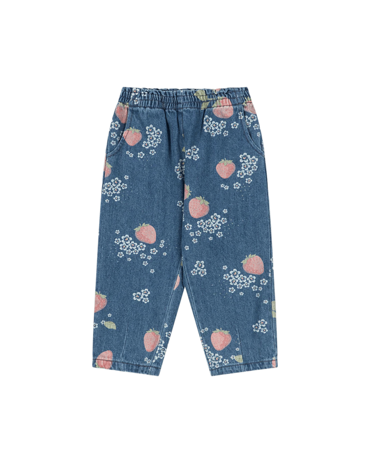 Olabukse Barn – 100% Øko Bomull | Magot Frill Pants GOTS, Denim Blue - Marmelade