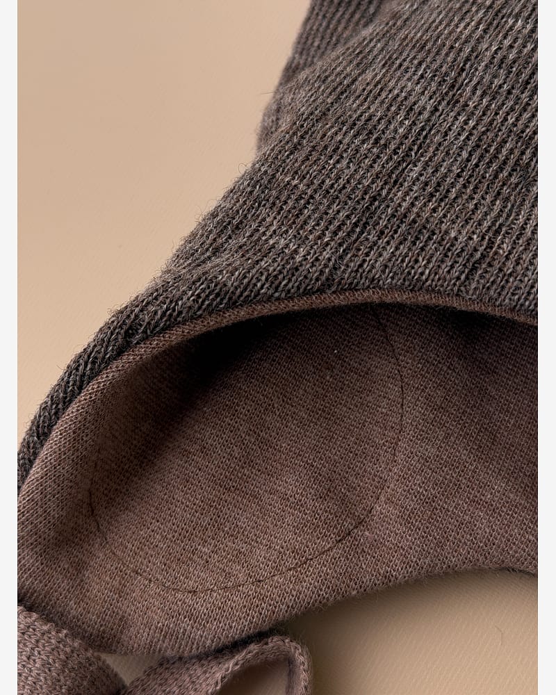 Knytelue Ull m/ Bomullsjersey fôr og Vindstopper | Ubehandlet Ull