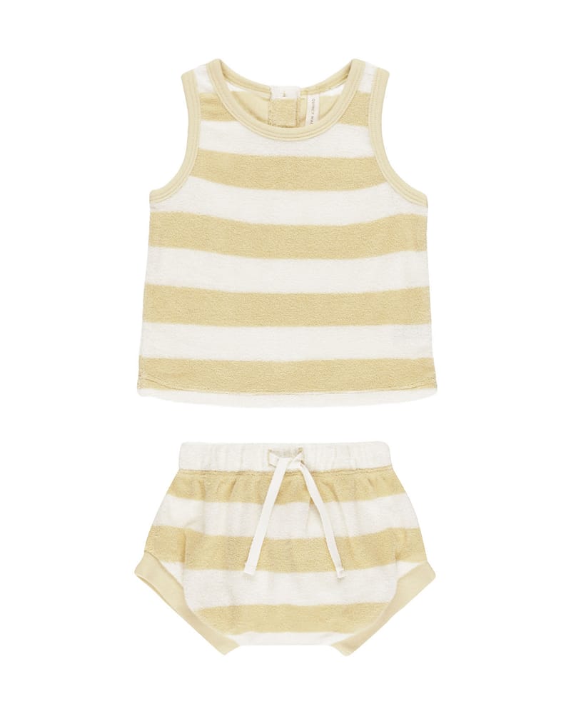Topp & Shorts Sett - Terrystoff i Øko Bomull | Terry Tank + Short Set