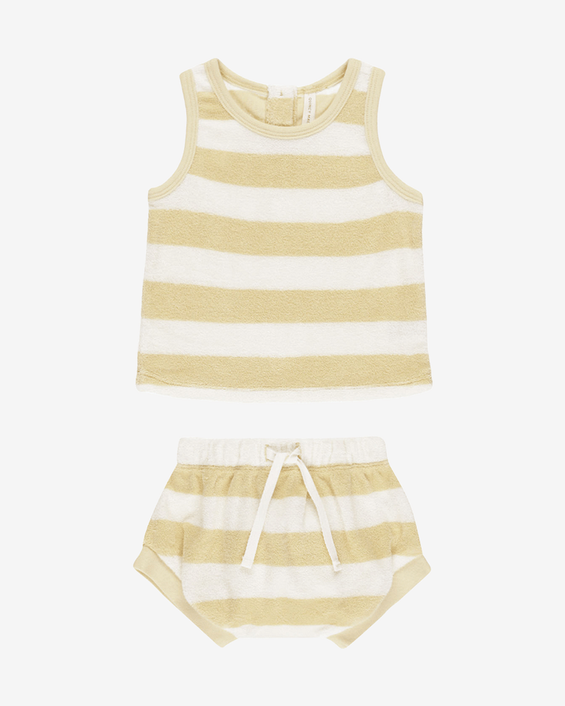 Topp & Shorts Sett - Terrystoff i Øko Bomull | Terry Tank + Short Set