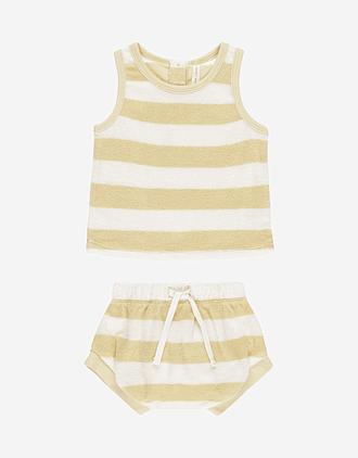 Topp & Shorts Sett - Terrystoff i Øko Bomull | Terry Tank + Short Set