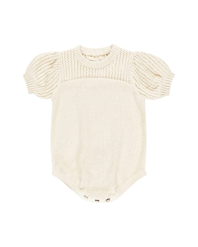 Romper Baby - 100% Øk. Bomull, Pointelle | Knit Romper