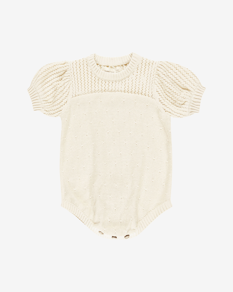 Romper Baby - 100% Øk. Bomull, Pointelle | Knit Romper