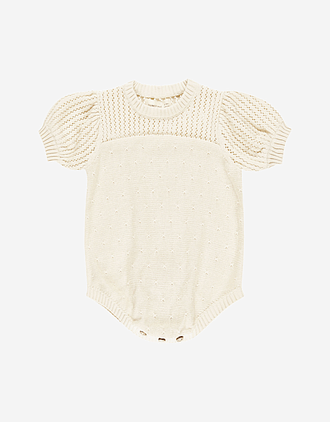 Romper Baby - 100% Øk. Bomull, Pointelle | Knit Romper