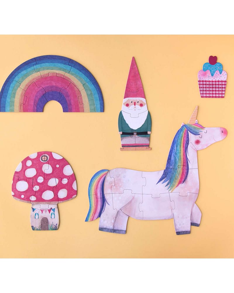 Puslespill "Gratulerer Enhjørning" - 10-i-5 Puslespill Barn 3år+ | Happy Birthday Unicorn