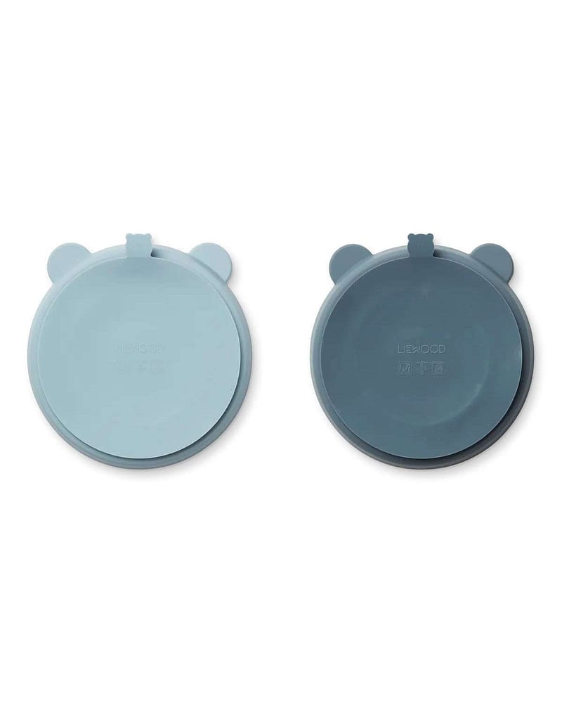 2pk Tallerken med flere rom & Sugekopp - Silikon | Stacy