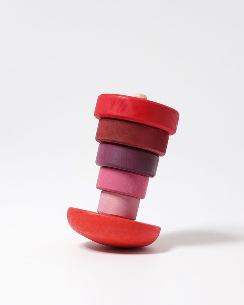 Stabletårn i Tre M/ Balansebrett - 13 cm | Wobbly Stacking Tower