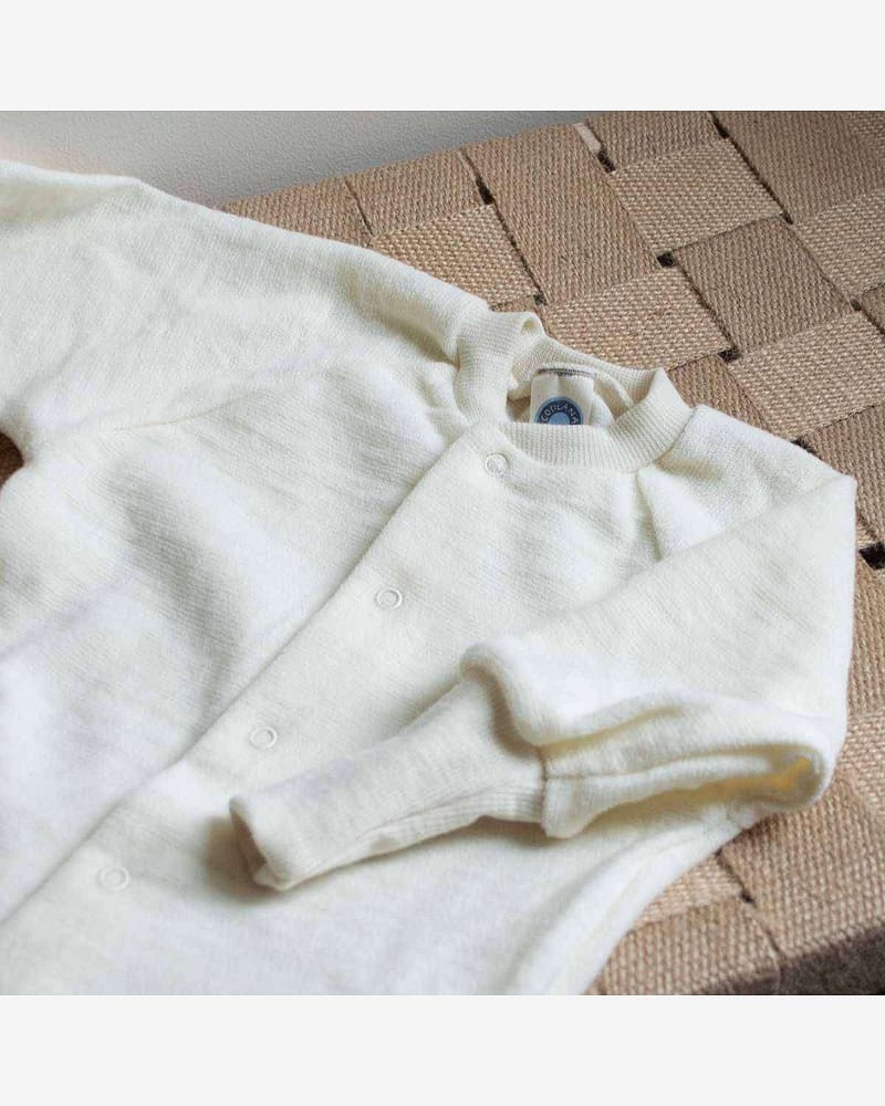 Pysjamas med Føtter i ullfrotte - 100% ubehandlet ull