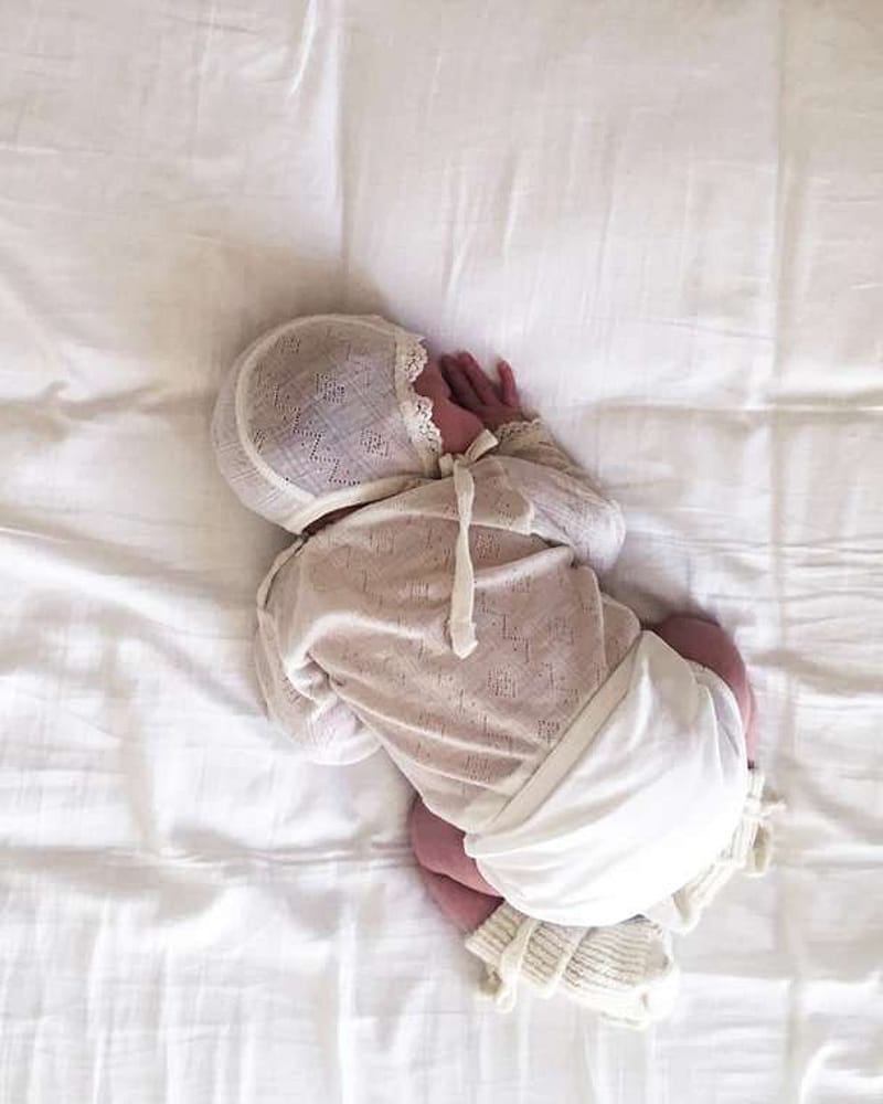 Babylue med blonde - Ull 85%