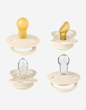 BIBS Try-it-Collection - Smokkepakke 4stk, Naturgummi | 0-6 mnd