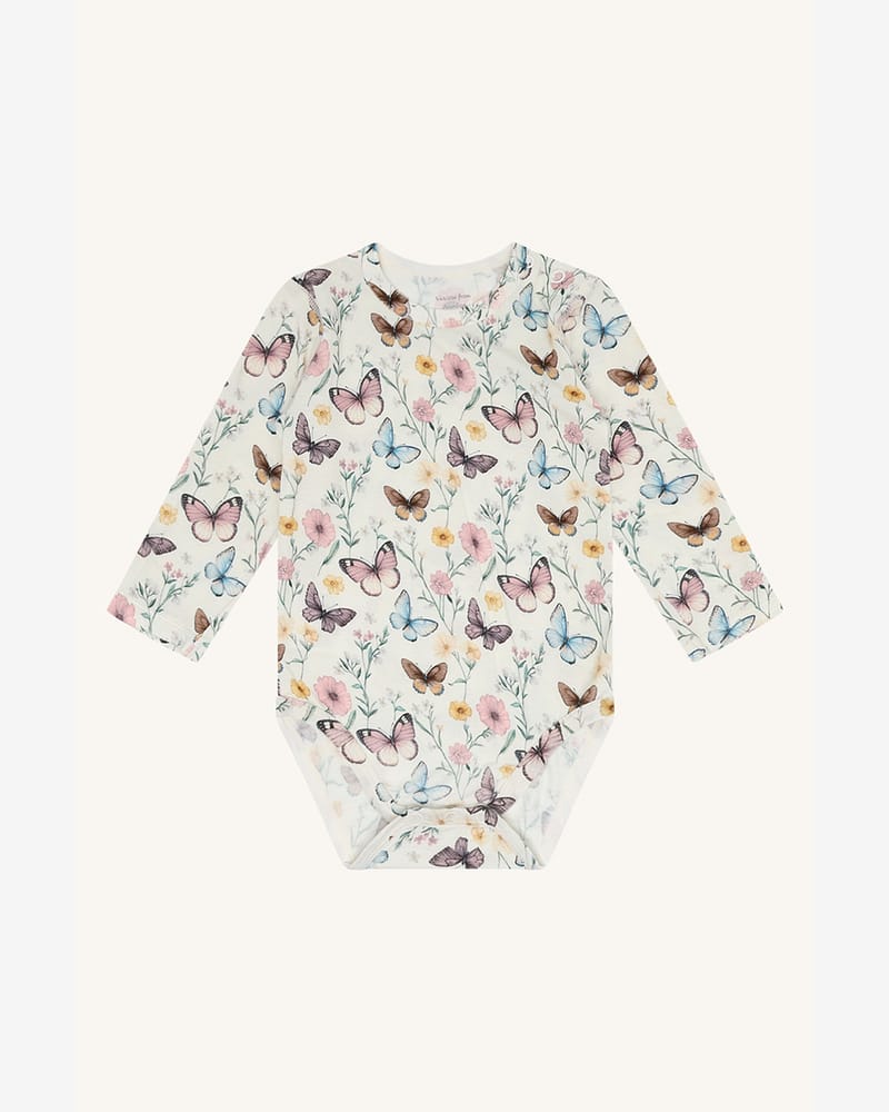 Body Baby med Print - 95% Bambusviskose, 5% Elastane | HCBuller Butterfly