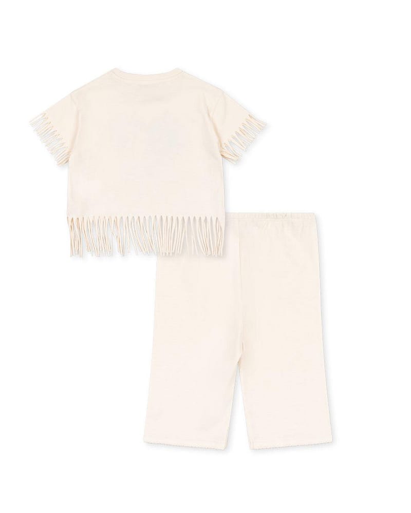 T-Skjorte & Shorts Sett Barn /m Frynser - Øko Bomull | Marah Set