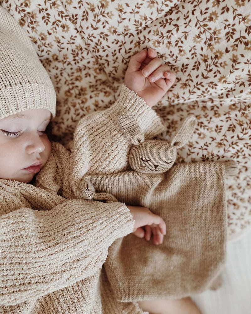 Koseklut Kanin - Håndstrikket Alpakkaull | Knitted Cuddle Cloth