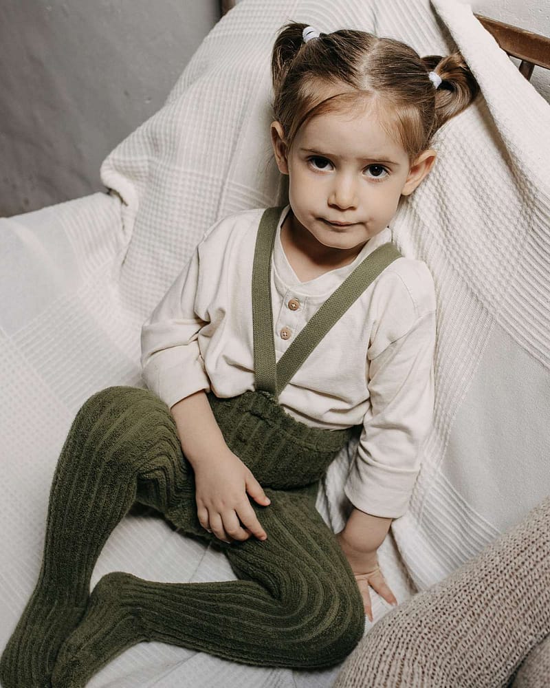 Strømpebukse Teddy Ribb – m/ fot, m/ seler | Granny Footed Tights