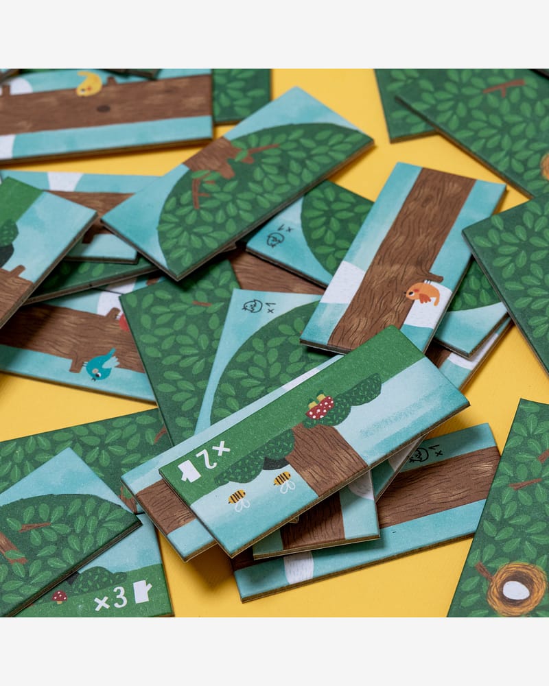 Brettspill Barn 4år+, Pocket size - Lagspill "Bygg trær og hjelp små kyllinger ut i verden" | Piu Piu Tiny Game