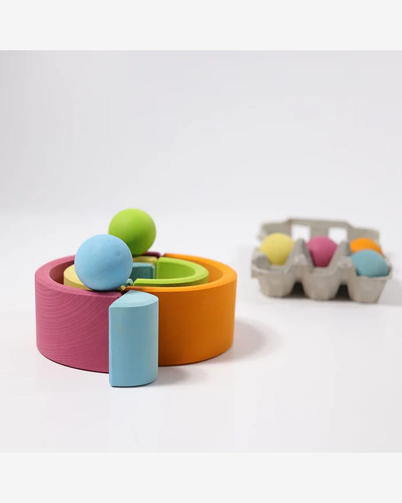 Regnbue Medium Pastel - Stableleke i Tre | Montessori Leker