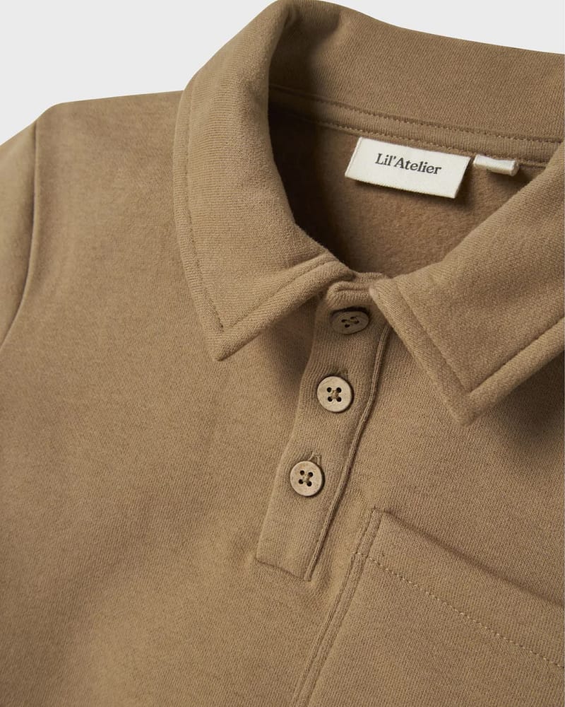 Genser M/ Polokrage Barn - Øko Jersey | NMMILONDON ROA LS LOOSE SWEAT LIL