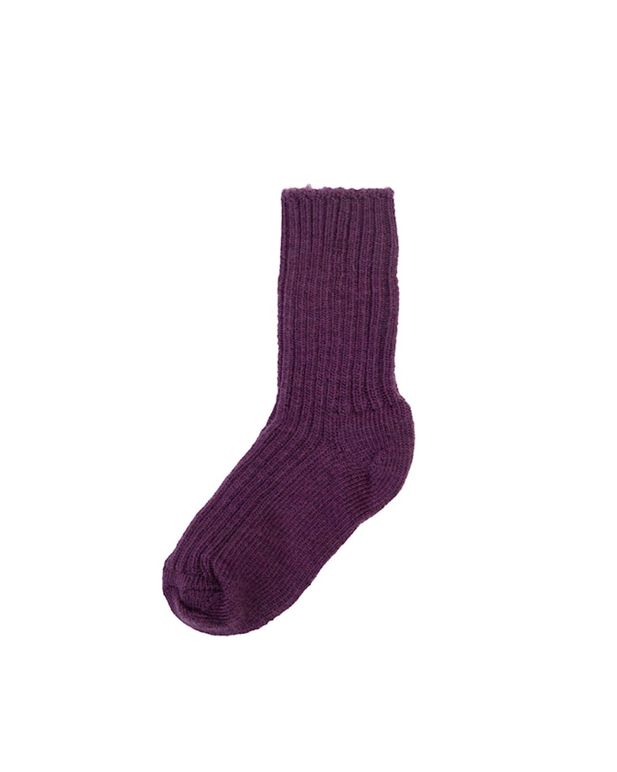 Ullsokker – Rib – Elastisk – Basic, Lilla Melange - Auberg Melange