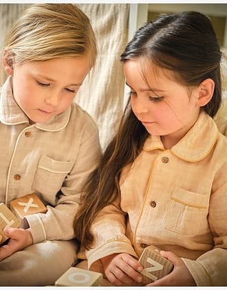 Pyjamas i 100% Øko Bomull, Muslin - Trøye og Bukse | Two-piece pyjama