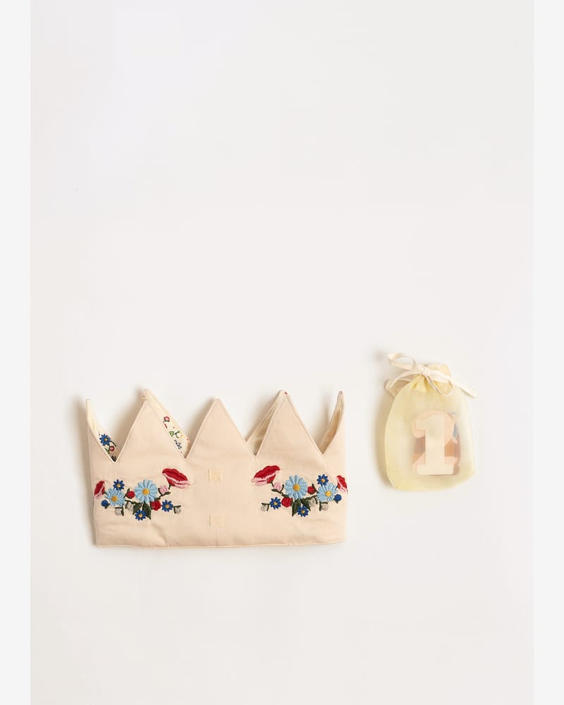 Bursdagskrone Barn 1-9år - Økologisk & Resirkulert | Fabric Birthday Crown