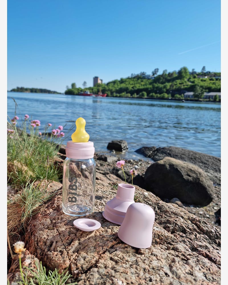 BIBS Tåteflaske i Glass 110 ml - Komplett Sett
