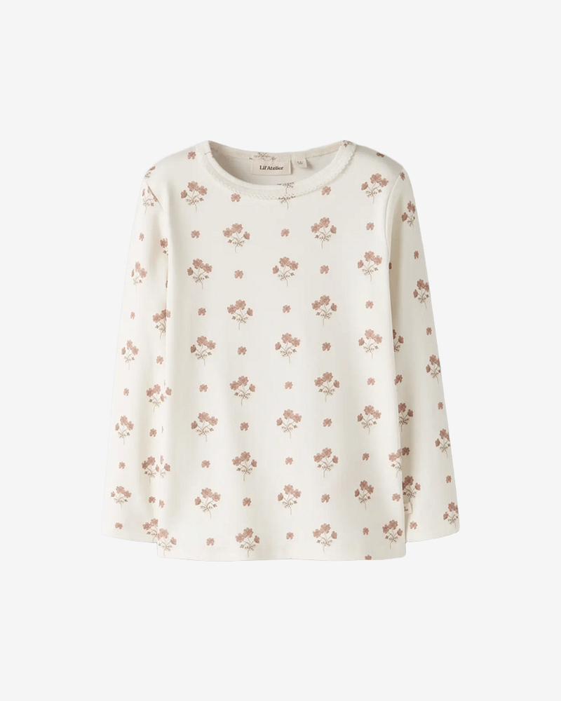 Trøye Langermet M/ Print Barn - Øko TENCEL | NMFLAYO SIG LS SLIM TOP LIL