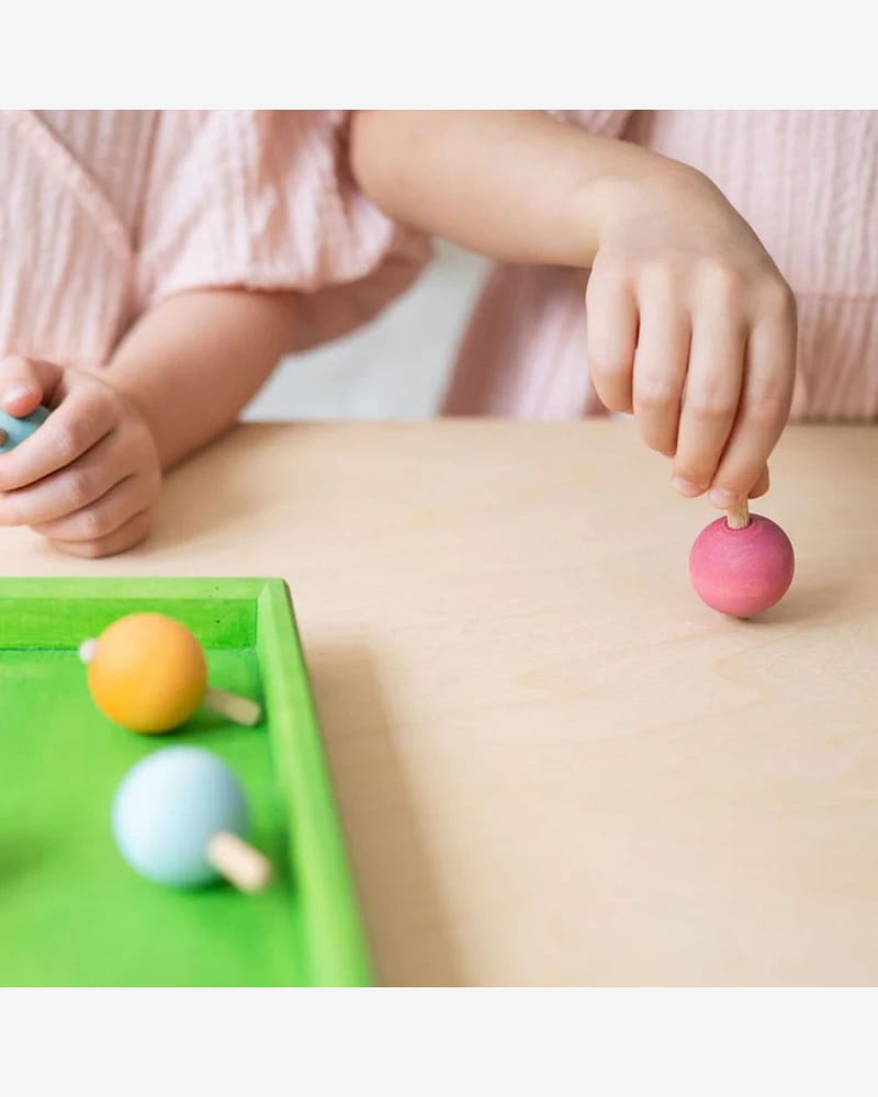 Sett med Snurrebass 6stk | Pastel Spinning Top